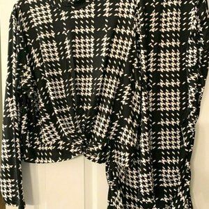 Black and White Skirt and Crop Top Set